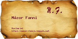 Mázor Fanni névjegykártya