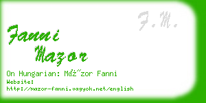 fanni mazor business card